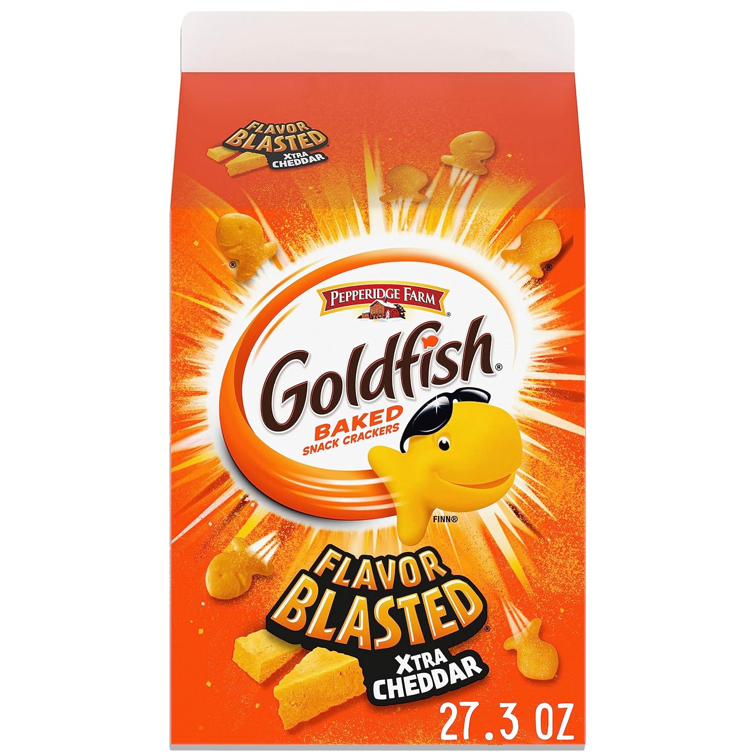 Goldfish Flavor Blasted Xtra Cheddar Cheese Crackers, 27.3 oz Carton