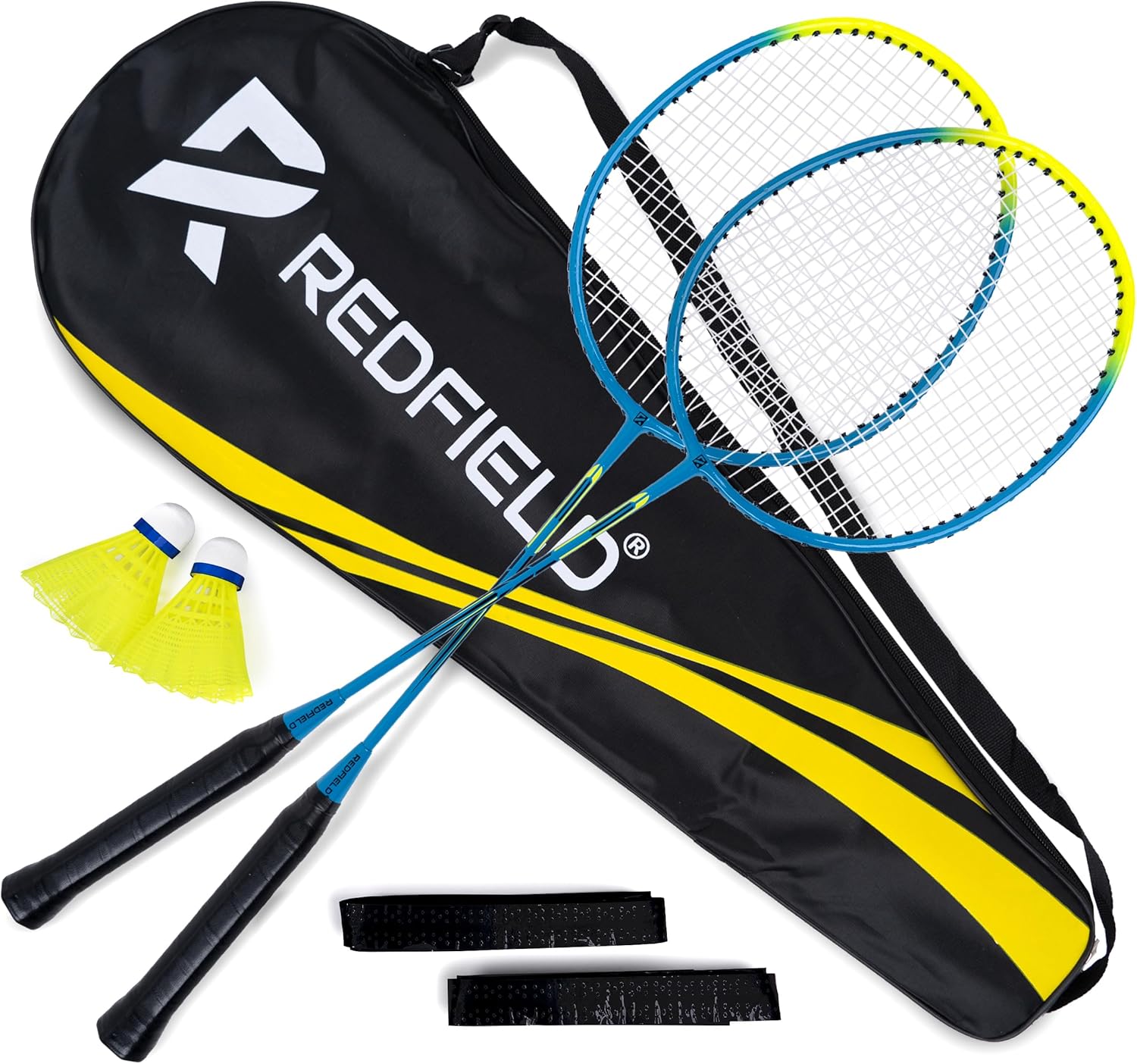 Redfield Badminton Set for Outdoor Backyard Games - 2 Badminton Rackets - 2 Shuttlecocks - Carry Bag - Complete Set for 2 Players