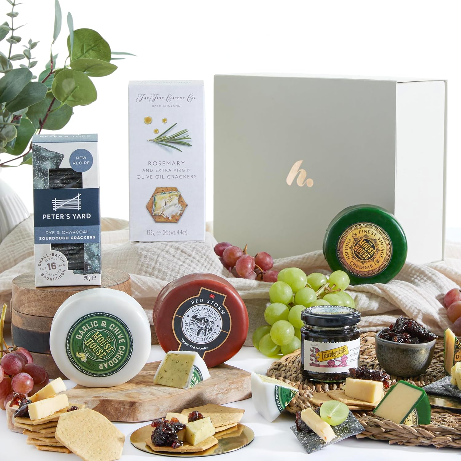 Deluxe Cheese Hamper - From Clearwater Hampers - A Luxury Cheese Selection With Artisan Crackers & Chutney - Food Gifts For Men & Women, Gourmet Gifts - For Mother's Day, Father's Day and Birthdays