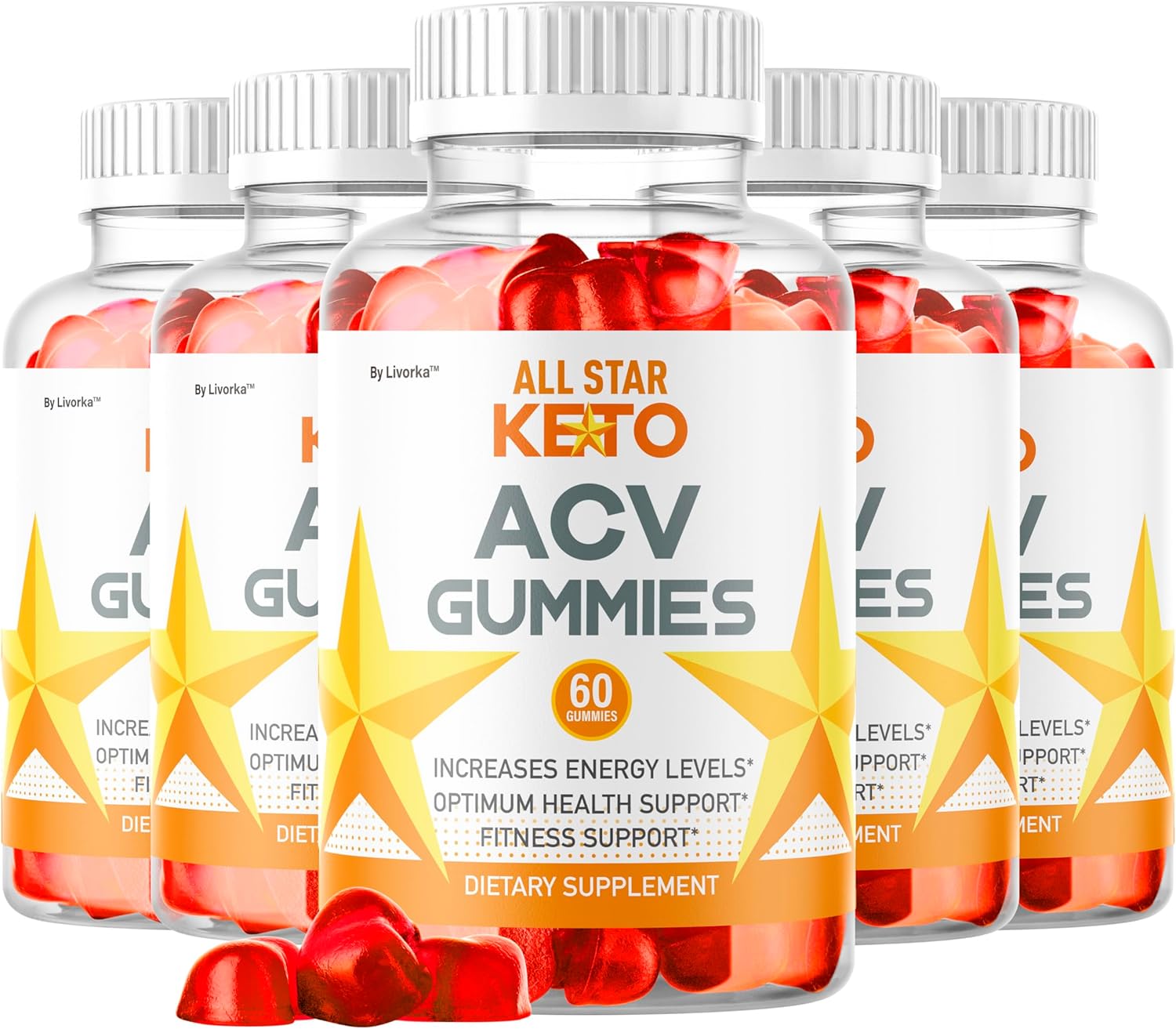 (5 Pack) All Star Keto Gummies Advanced Premium Formula All Natural, 300 Gummies for 5 Months
