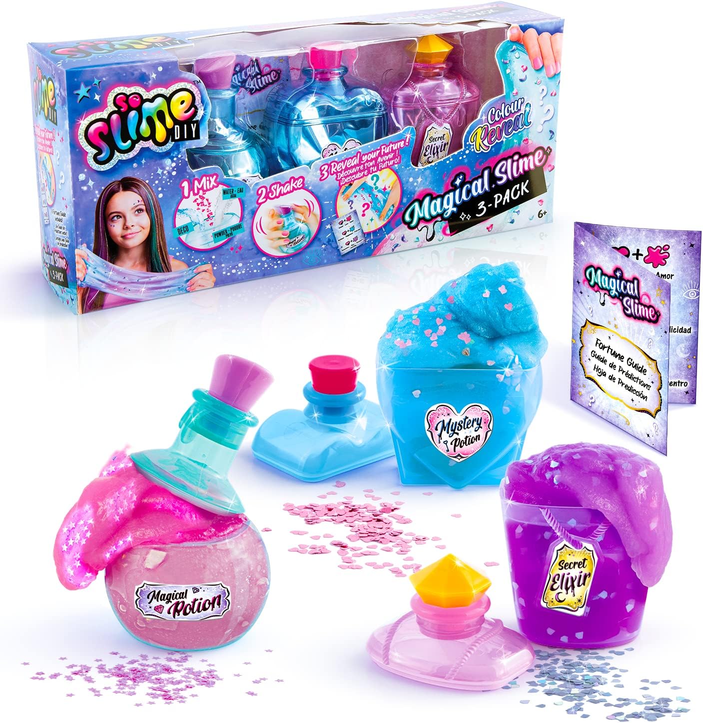 Magical Slime 3 Pack, Colour Reveal DIY Slimes, Cool Potion Bottle Shakers, Potion Recipes + Decorations! For Ages 6+