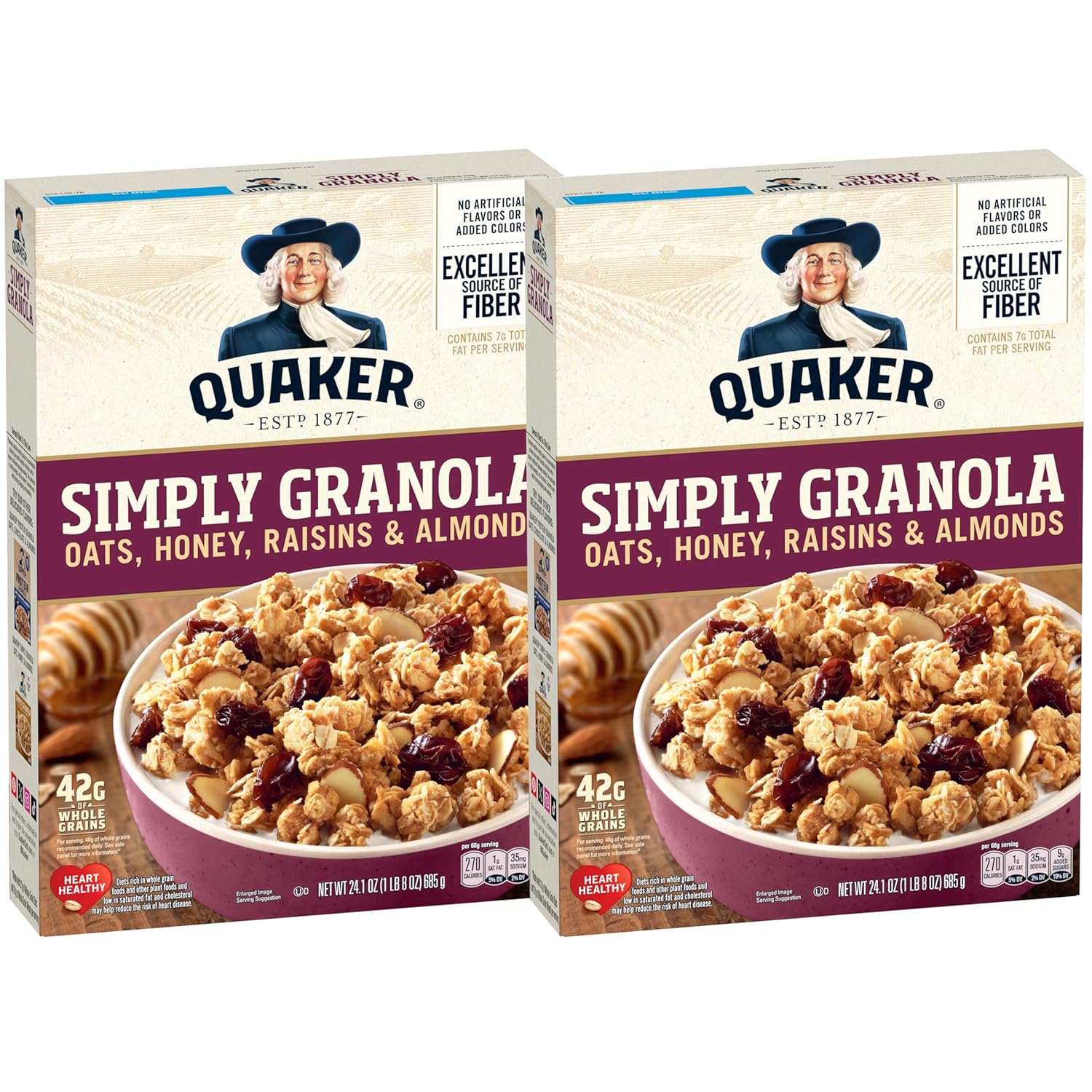 Quaker Simply Granola Honey & Raisin, 24.1 Oz (Pack of 2)