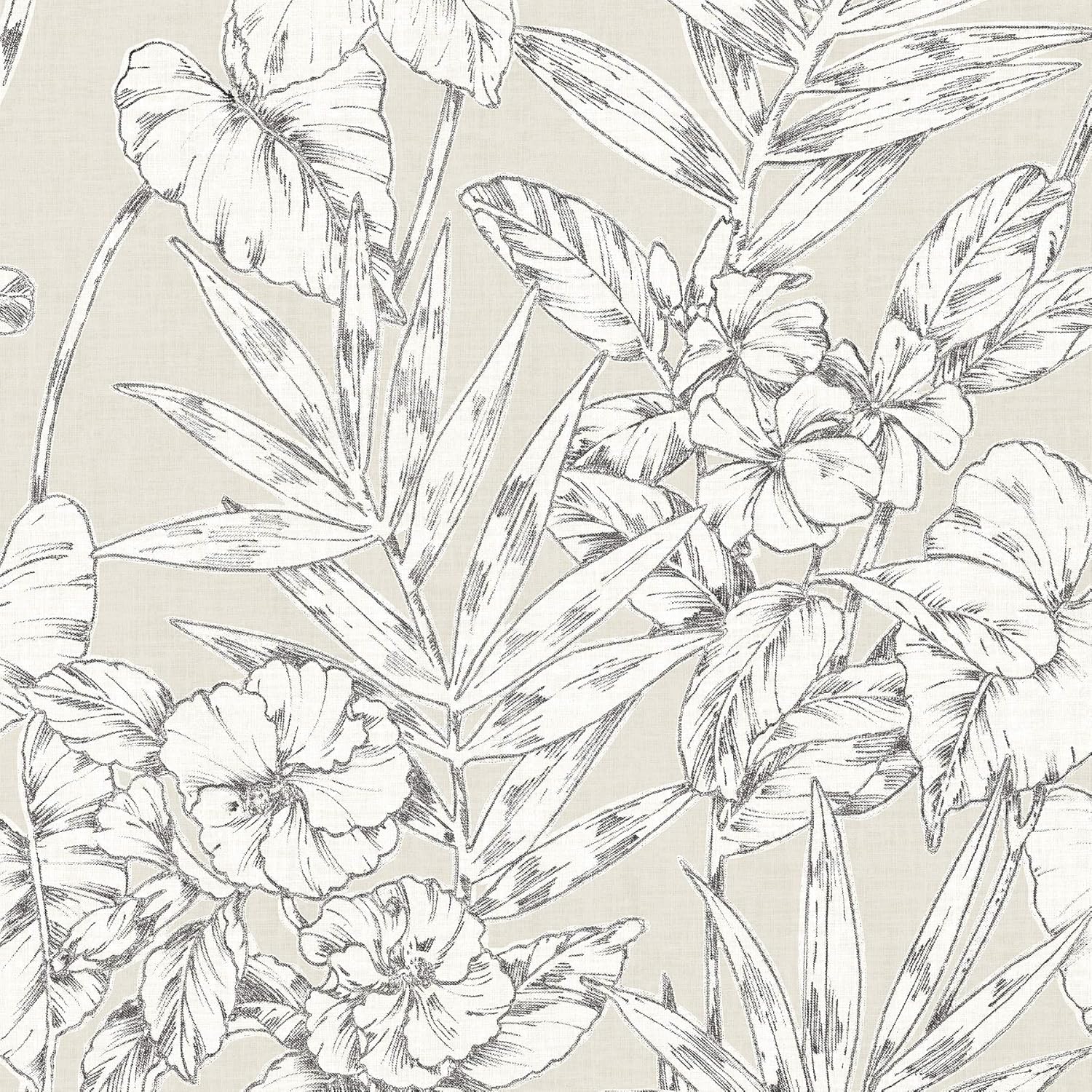 NuWallpaper NUS3145 Grey Cayman Peel & Stick Wallpaper, Neutral