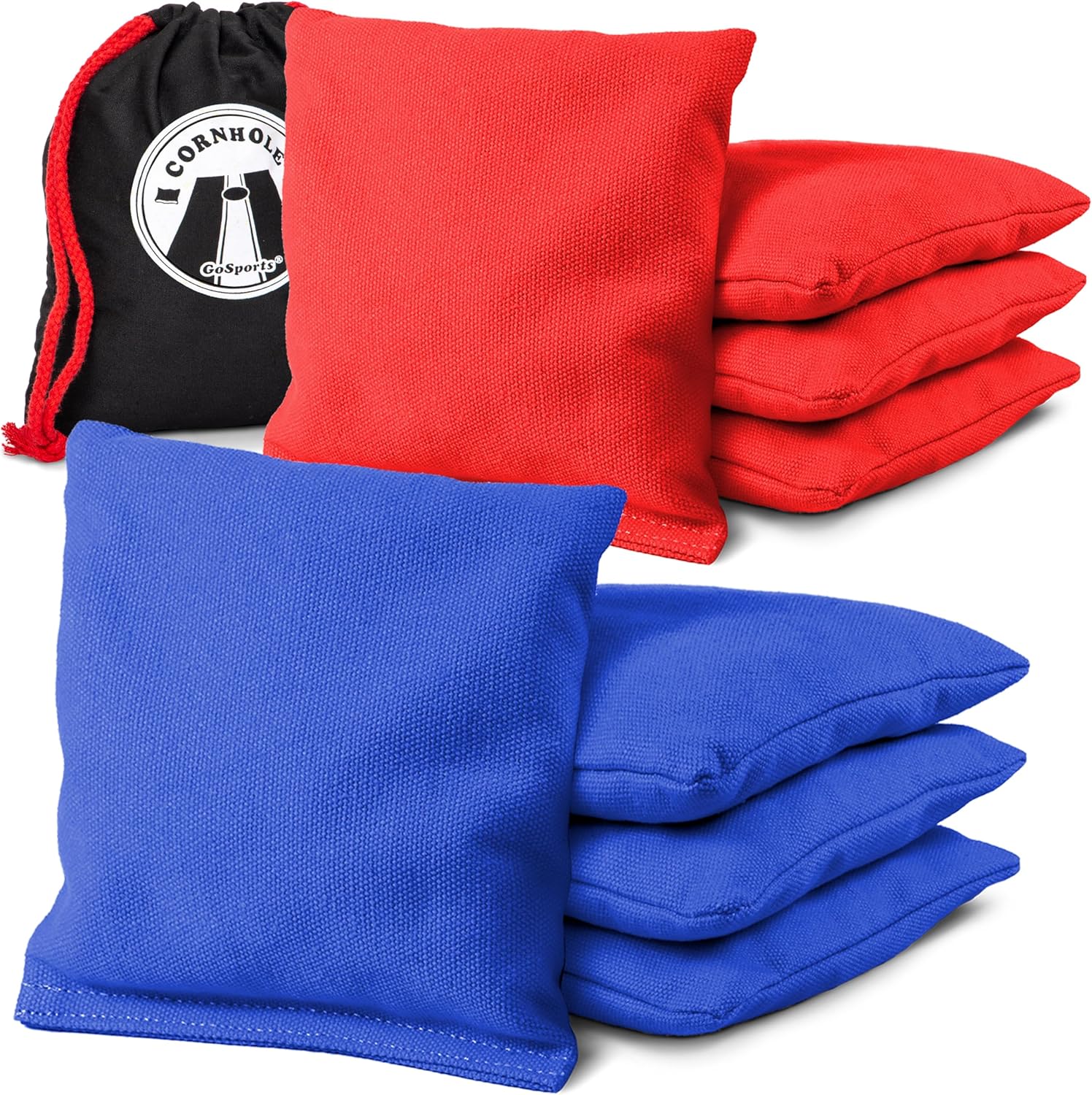 GoSports Official Regulation Cornhole Bean Bags Set (8 All Weather Bags) - America Stars and Stripes or Red and Blue - Choose Your Style
