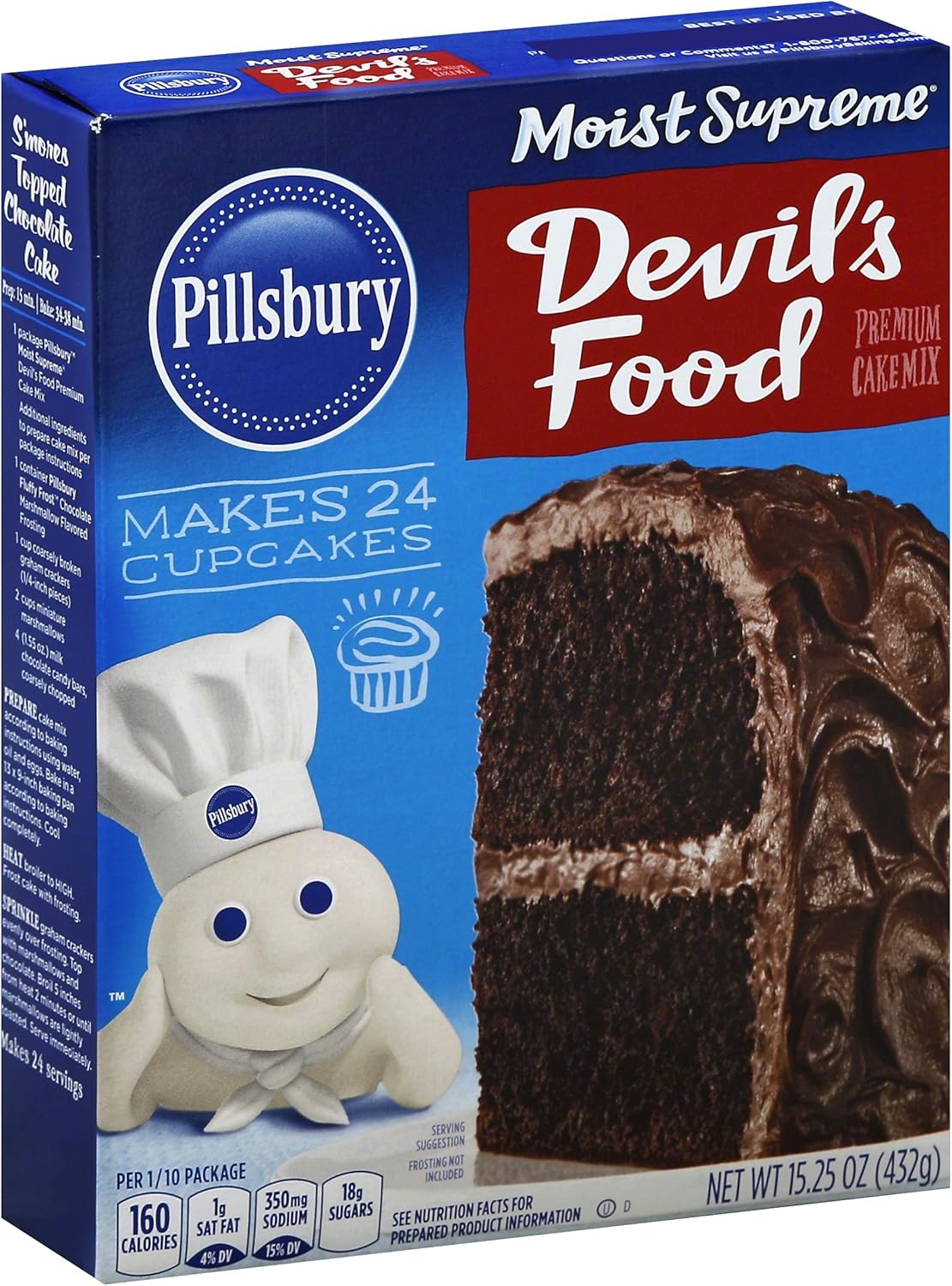 Pillsbury Devils Food Moist Supreme Premium Cake Mix 432g