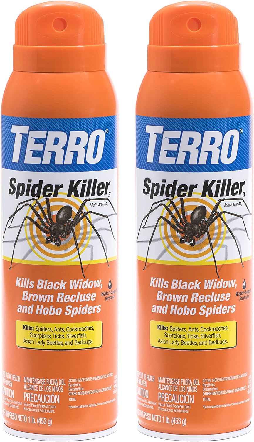 TERRO T2302 Spider, Ant, Roach, and Other Insects Killer Aerosol Spray – 2 Pack