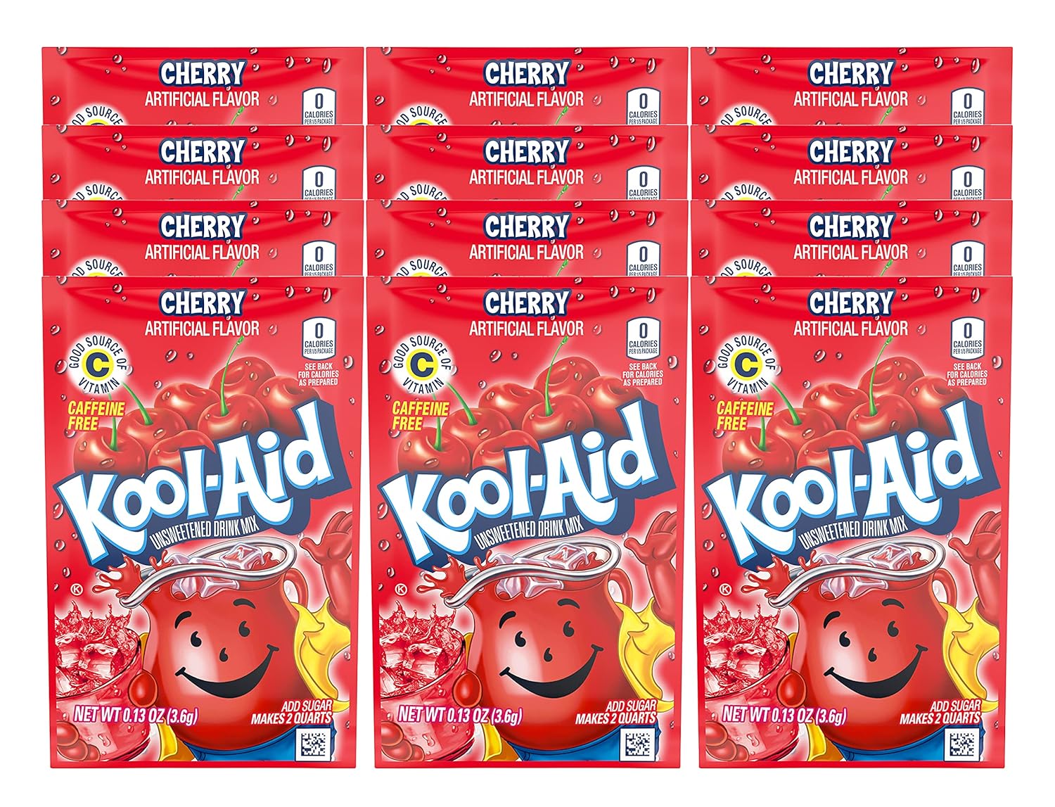KOOL-AID CHERRY Unsweetened Drink Mix (12 Packets)