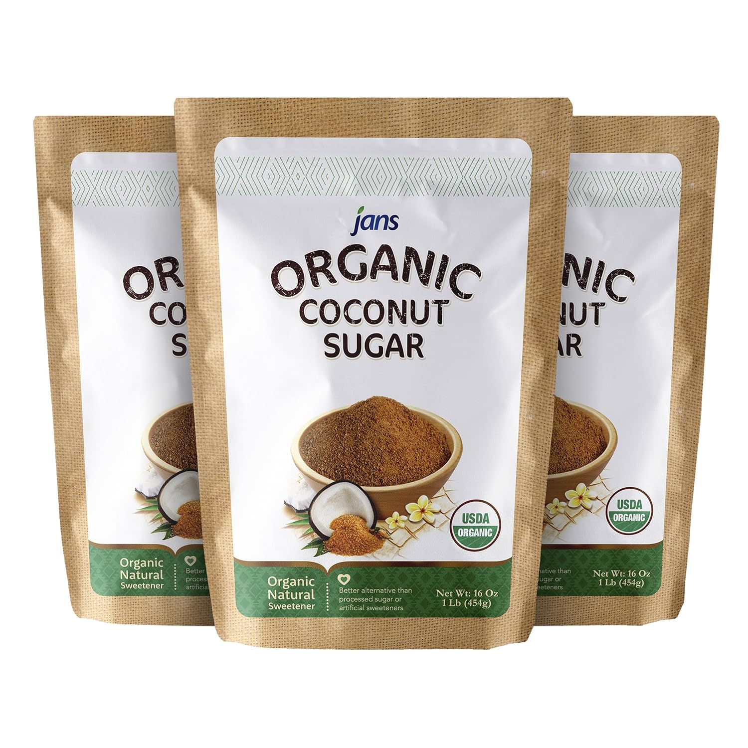 Jans Organic Coconut Sugar (Pack of 3)