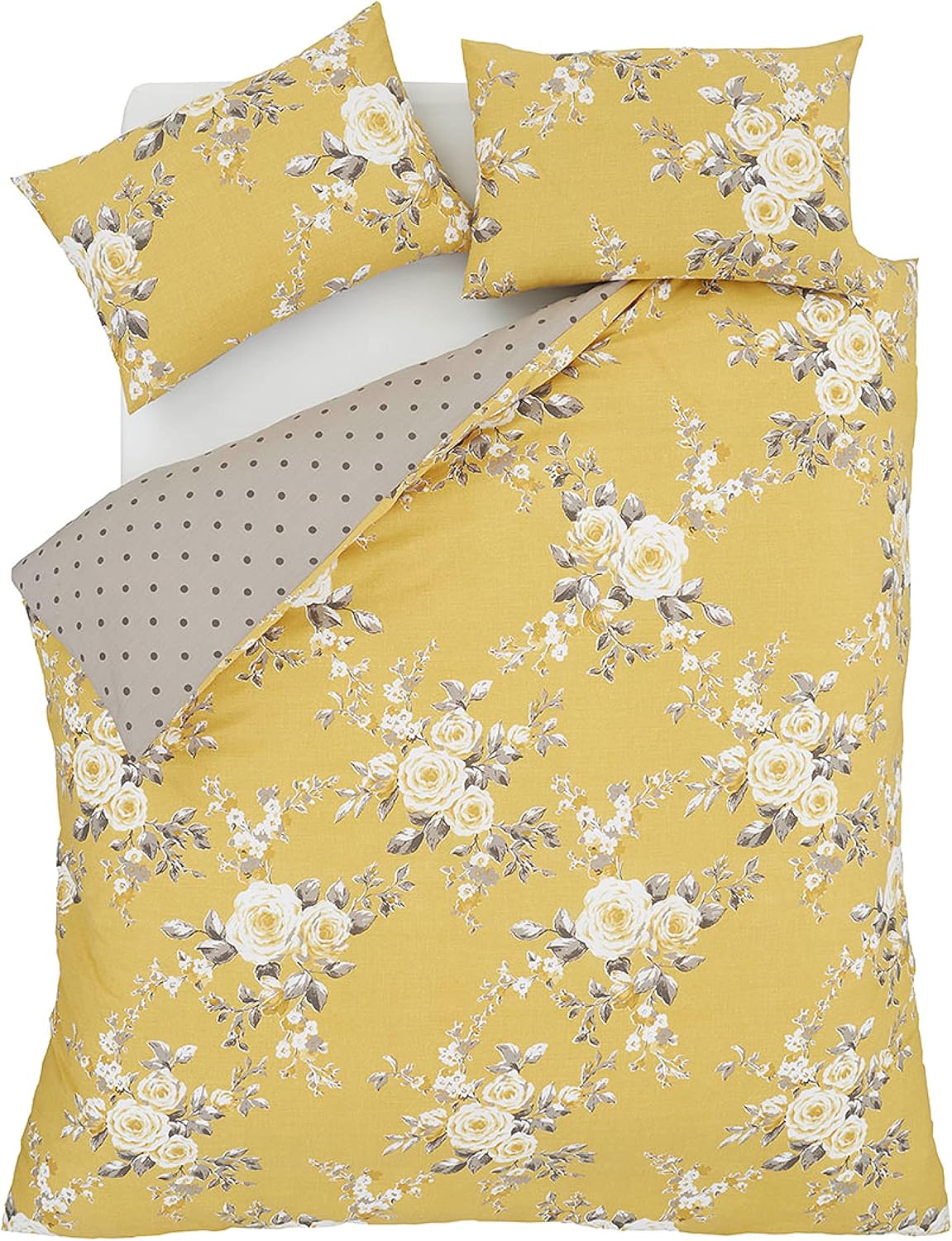 Catherine Lansfield Canterbury Easy Care King Duvet Set Ochre