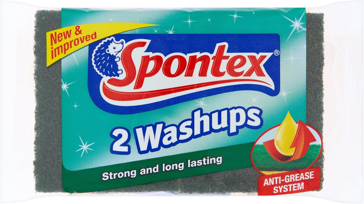 Spontex General Purpose Washups Sponge Scourers 2pk