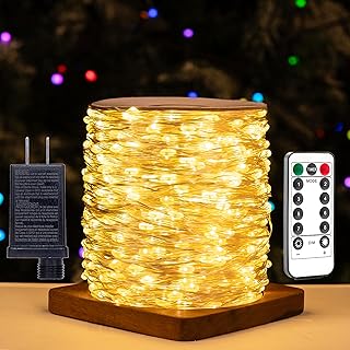 Fairy Lights Plug in,400FT 1200 LEDs Waterproof String Lights,LED Lights Stirp with Remote 8 Modes for Indoor Outdoor Christmas Wedding Birthday Patio Garden Decoration,Warm White