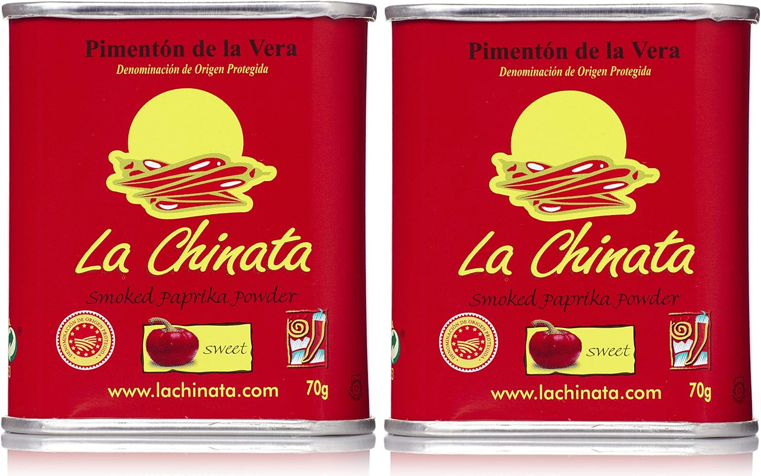Smoked Paprika - LA CHINATA - DOP La Vera - Gluten Free (Sweet, 70g Can X 2)