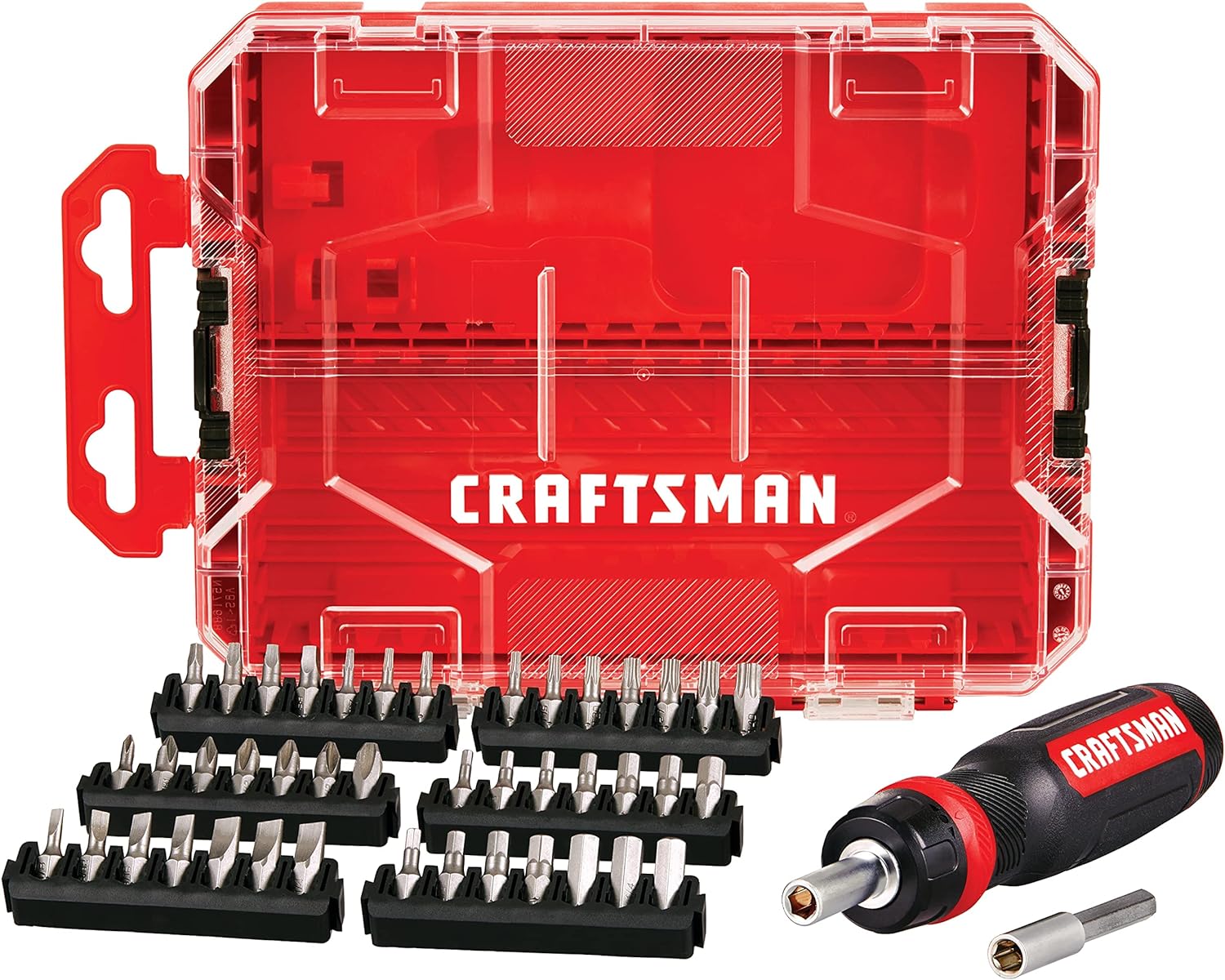 CRAFTSMAN RATCHETING SCREWDRIVER, 44PC (CMHT68017), Red