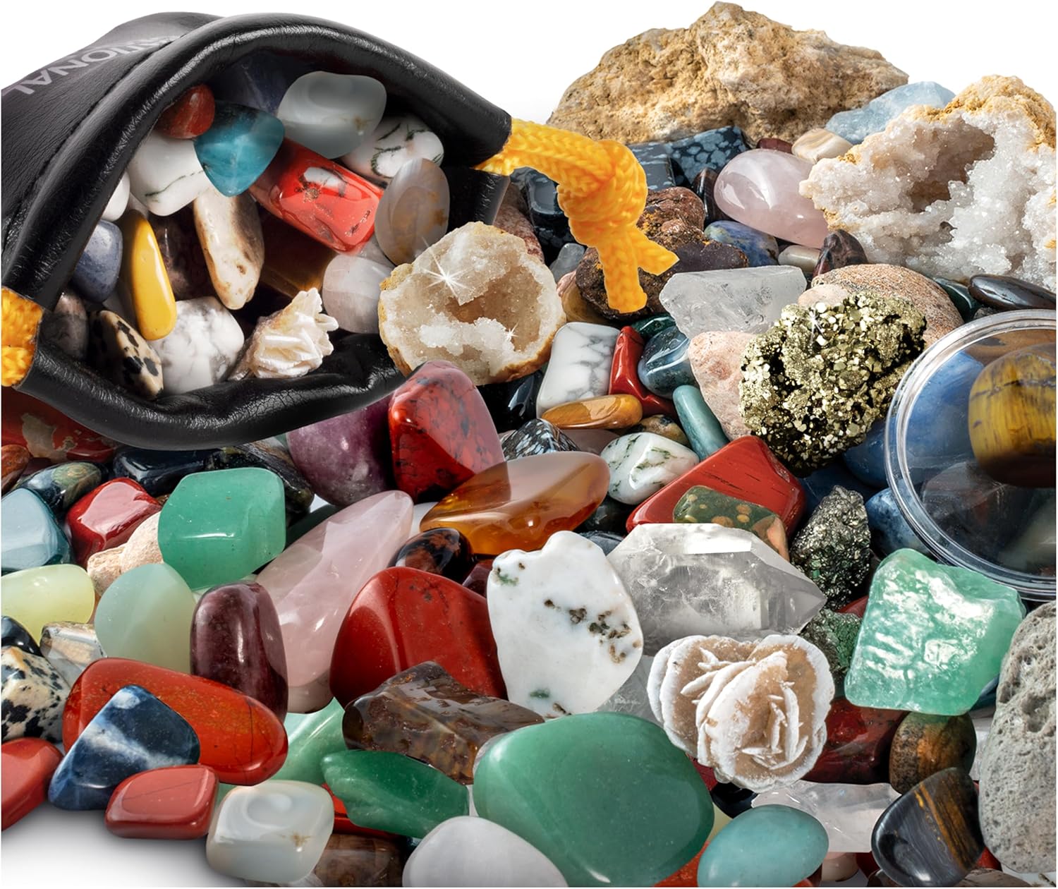 Rock Collection Box for Kids – 300+ Piece Gemstones and Crystals Set Includes Geodes and Real Crystals, Rocks and Minerals, Science Kit for Kids, A Geology Gift for Boys and Girls