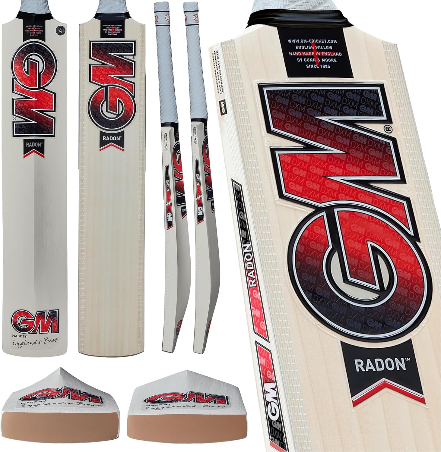 Gunn & Moore GM Cricket Bat | Radon | Prime English Willow | DXM, ToeTek | Available in Sizes 1 to Full Size