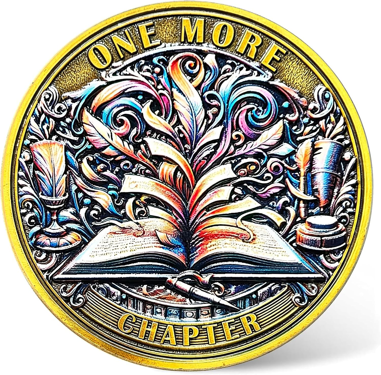 Book Lovers Decision Coin - 'One More Chapter' vs 'Go to Bed' Dual-Sided Medallion (Single Coin)