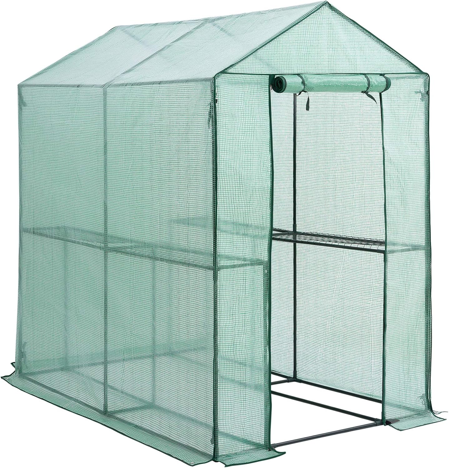 Gardebruk® Walk-In Foil Greenhouse 6x6x4ft Hot Grow House Shelves Garden Balcony Folding Tent Plants Flower 190x186x120cm