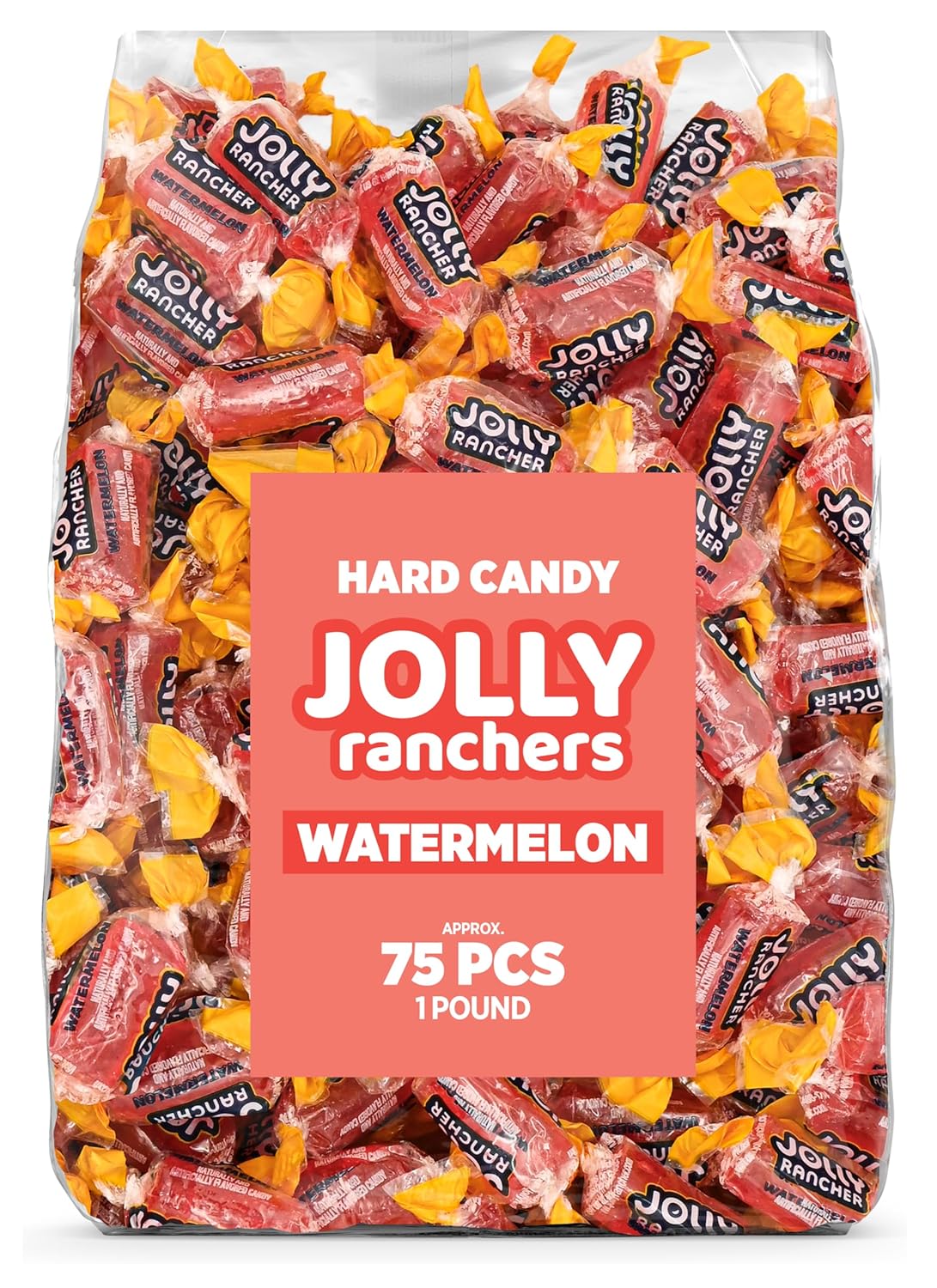 Watermelon Jolly Ranchers Hard Candy – Original Flavor – 1 LB Bulk Bag (Approx. 75 Pieces) – Individually Wrapped Sweet & Tart Candy for Birthday Parties, Baby Showers, Back to School & Gift Bags