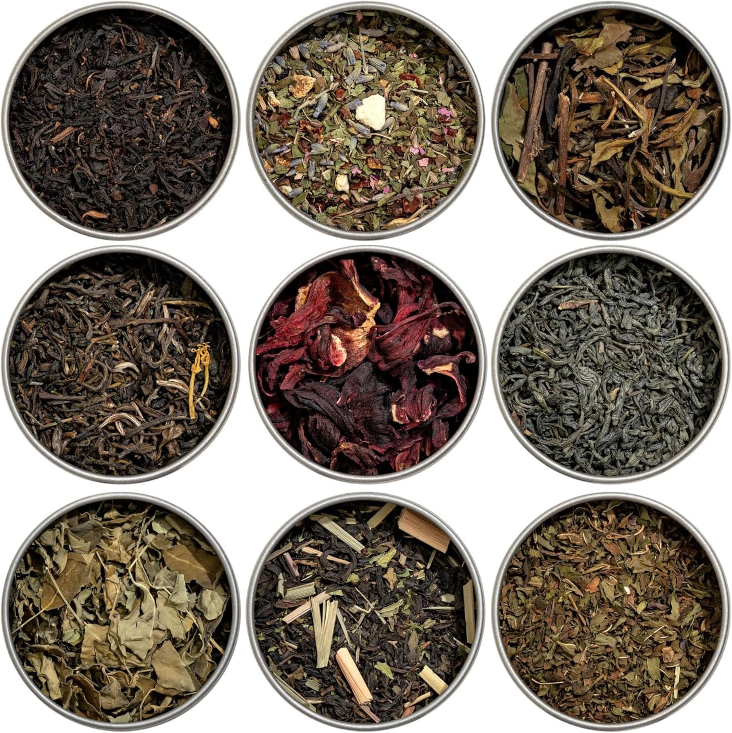 Heavenly Tea Leaves 9 Flavor Variety Pack, Assorted Loose Leaf Tea Sampler Set - Assortment of Green Tea, Herbal Tea, Black Tea, & White Tea