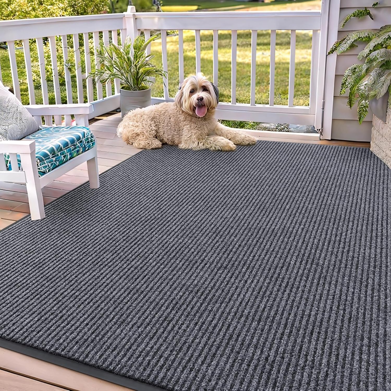 OLANLY Front Door Mat 71x47, Waterproof Heavy-Duty Indoor Outdoor Doormat