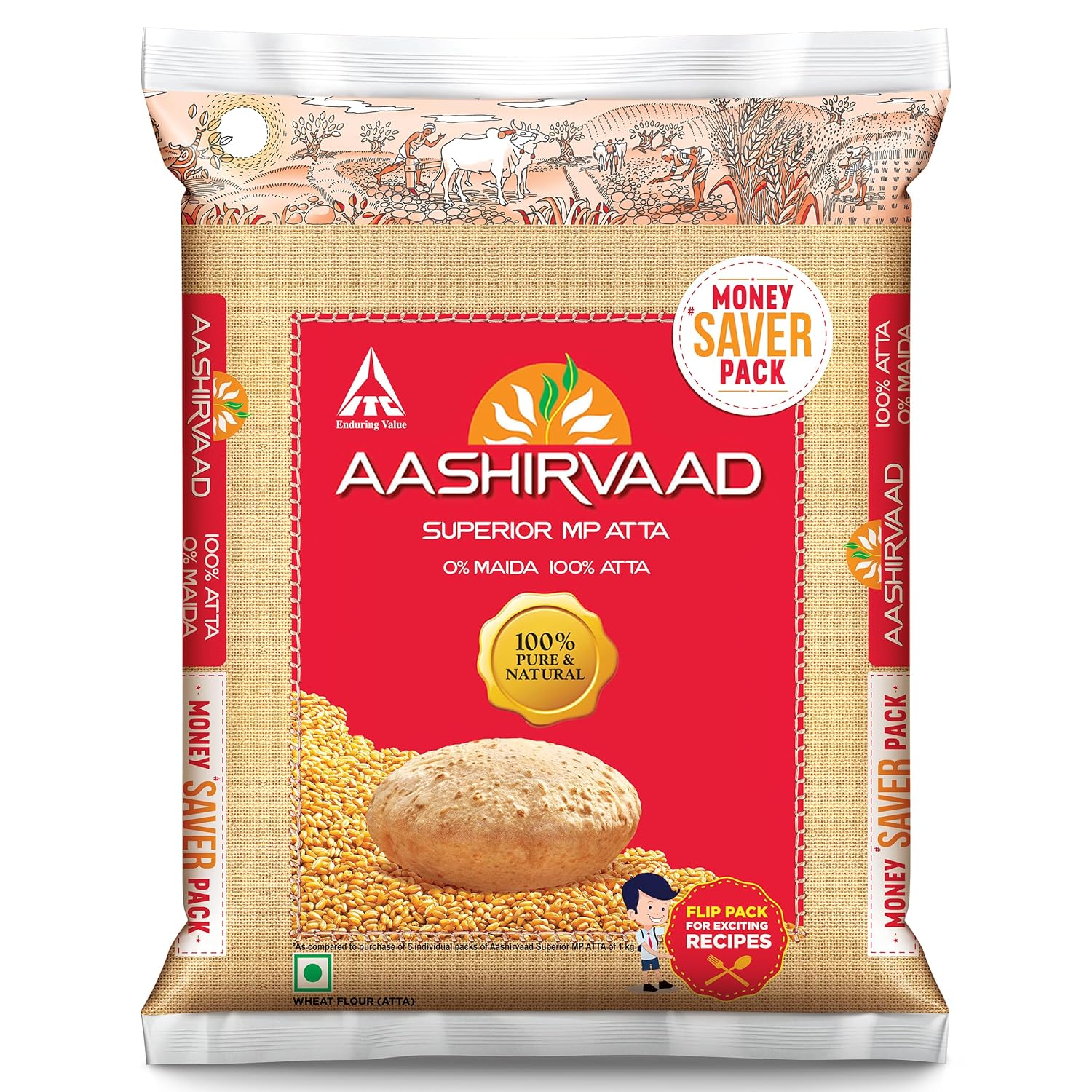 Aashirvaad Whole Wheat Flour (Atta) - 11 Lbs