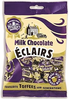 Walkers' Nonsuch Milk Chocolate Eclairs | with Whole Milk & Butter | Imported from the UK | British Classic Sweet Candy | Milky Flavored Dessert for Christmas & Parties | 5.29 Oz (150g)