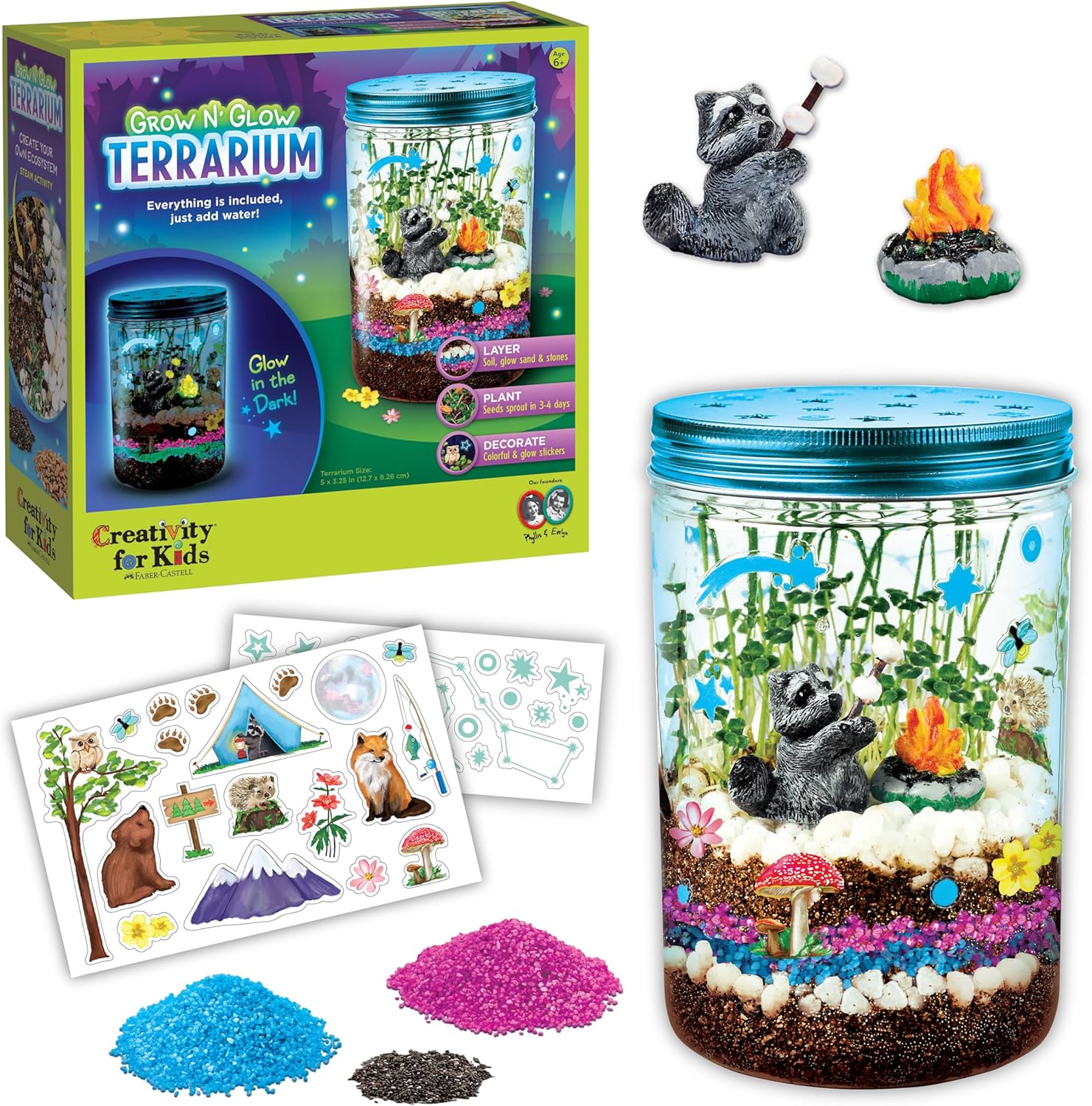 Creativity for Kids Grow 'N Glow Terrarium Kit - Educational Science Kits, Kids Gifts for Boys and Girls, Craft and STEM Projects (Ages 6+)