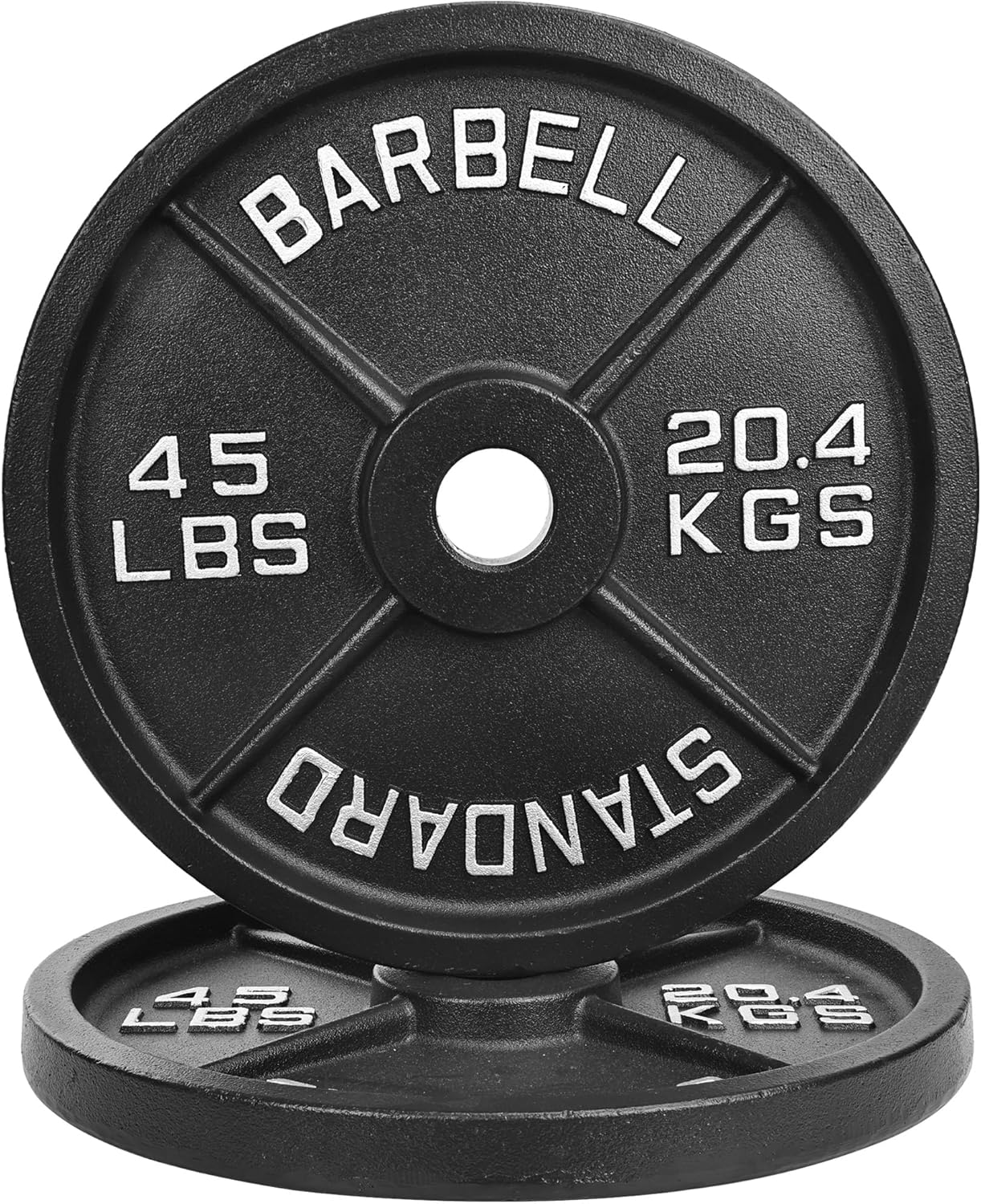 2-Inch Olympic Cast Iron Weight Plate for Strength Training & Weightlifting, Multiple Sizes