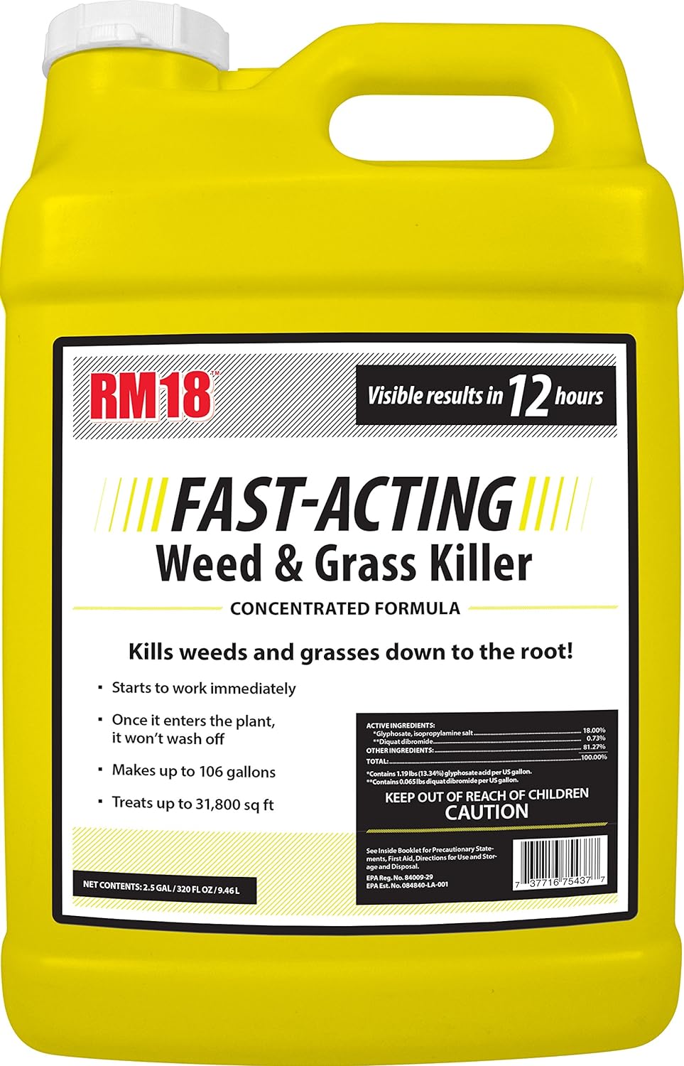 Fast-Acting Weed & Grass Killer Herbicide, 2.5-gallon