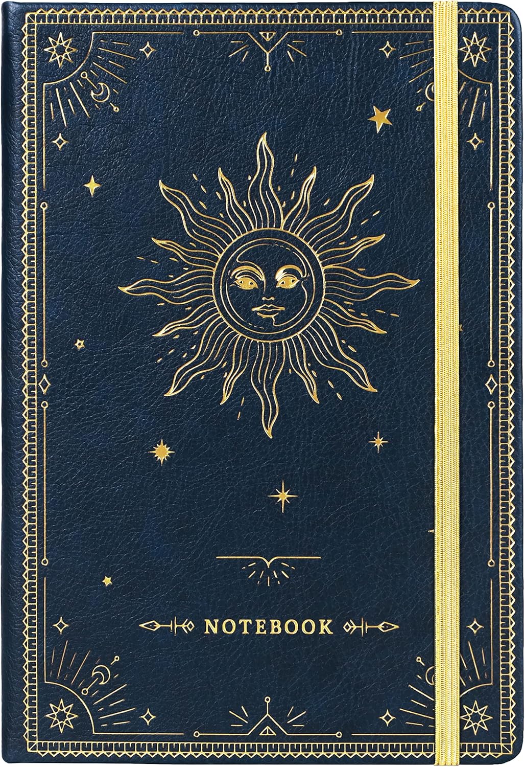 Artfan Ruled Notebook/Journal – Premium Thick Paper Faux Leather Classic Writing Notebook with Pocket + Page Dividers Gifts, Banded, Large, 144 Pages, Hard Cover, Lined (5.8 x 8.4) (Navy Blue)