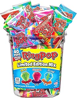 Ring Pop Hard Candy Pops, Variety Pack, 560 grams, 40 Count
