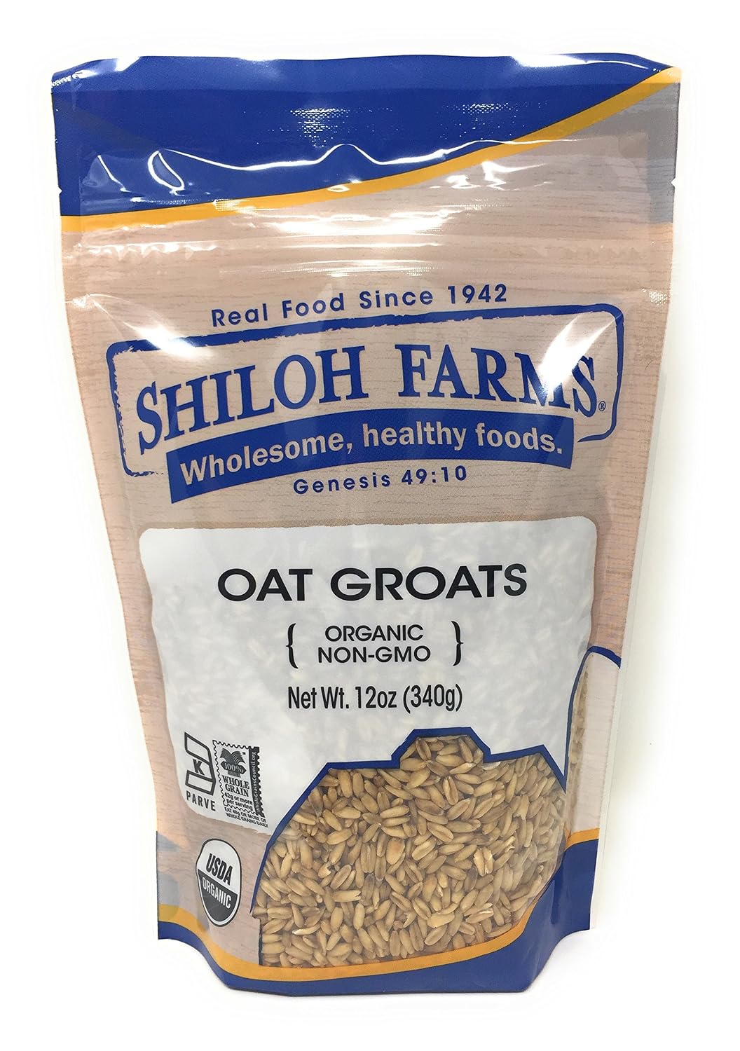 Shiloh Farms - Whole Grain Organic Oat Groats, a Delicious Source of Fiber, 12 Ounce Bags (Set of 2)