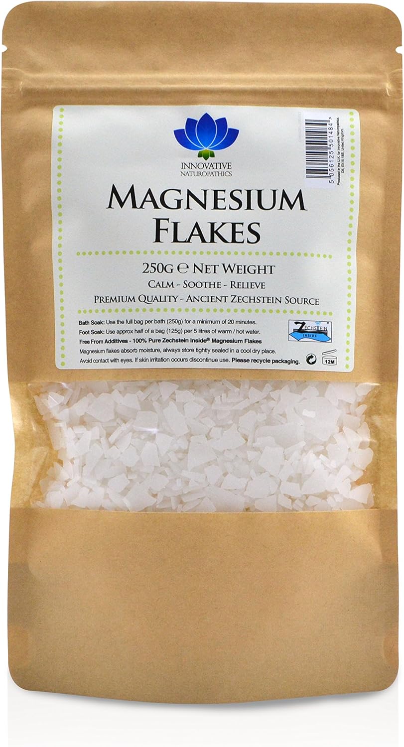 Magnesium Flakes - Genuine Zechstein Inside High Purity Magnesium - 250g Packet