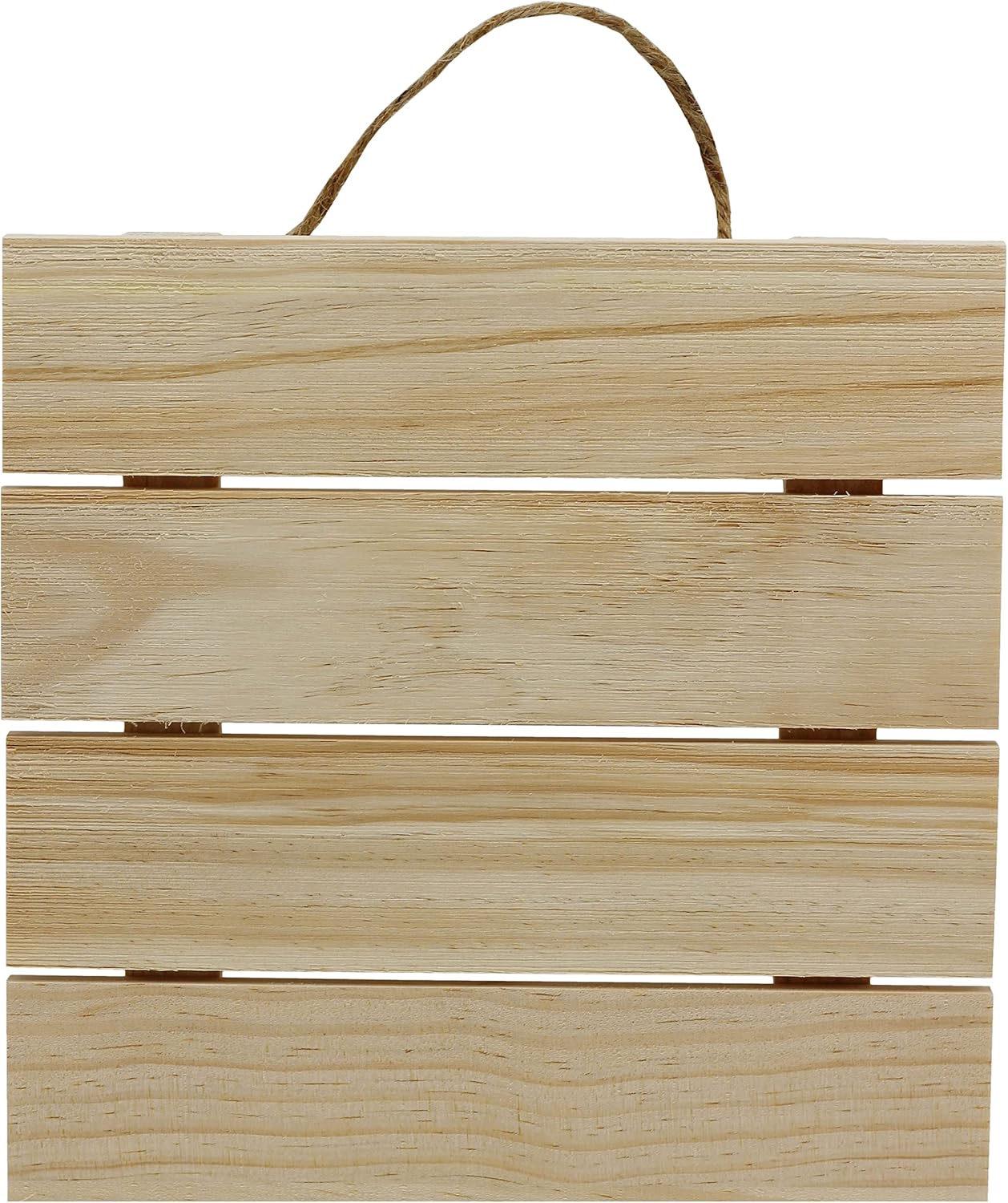 Creative Hobbies 10x10 Inch Unfinished Wood Hanging Plaque - DIY Pallet Sign, Notch Banner, Wooden Sign, Wood Slice, Decorative Plaque, Rustic Decor for Shop Home, Craft Projects