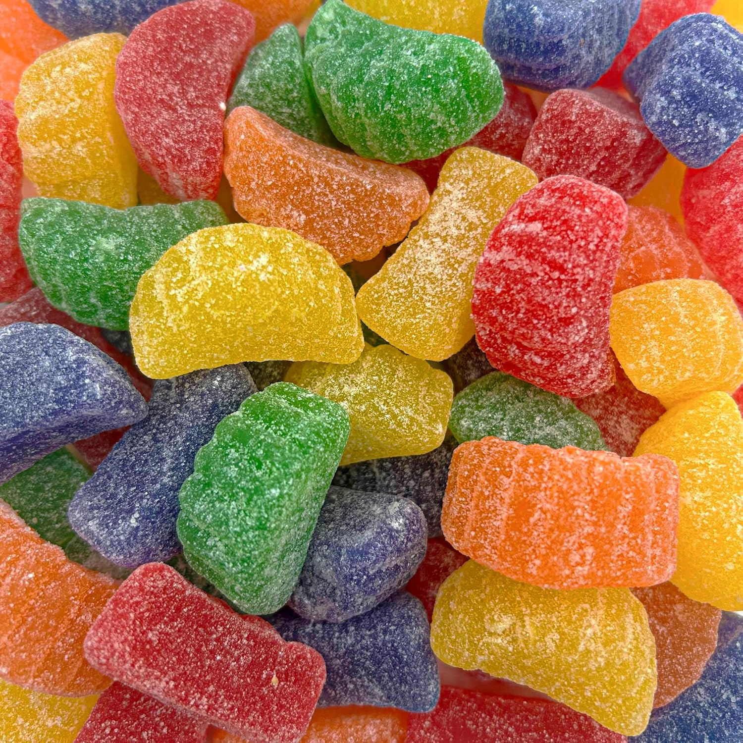 Fruit Slices Candy | 2 Pound Bulk Bag | Assorted Sugar Coated Jelly Candies in Strawberry, Orange, Lemon, Grape, Apple Flavors | Old Fashioned Fruit Chews Candy