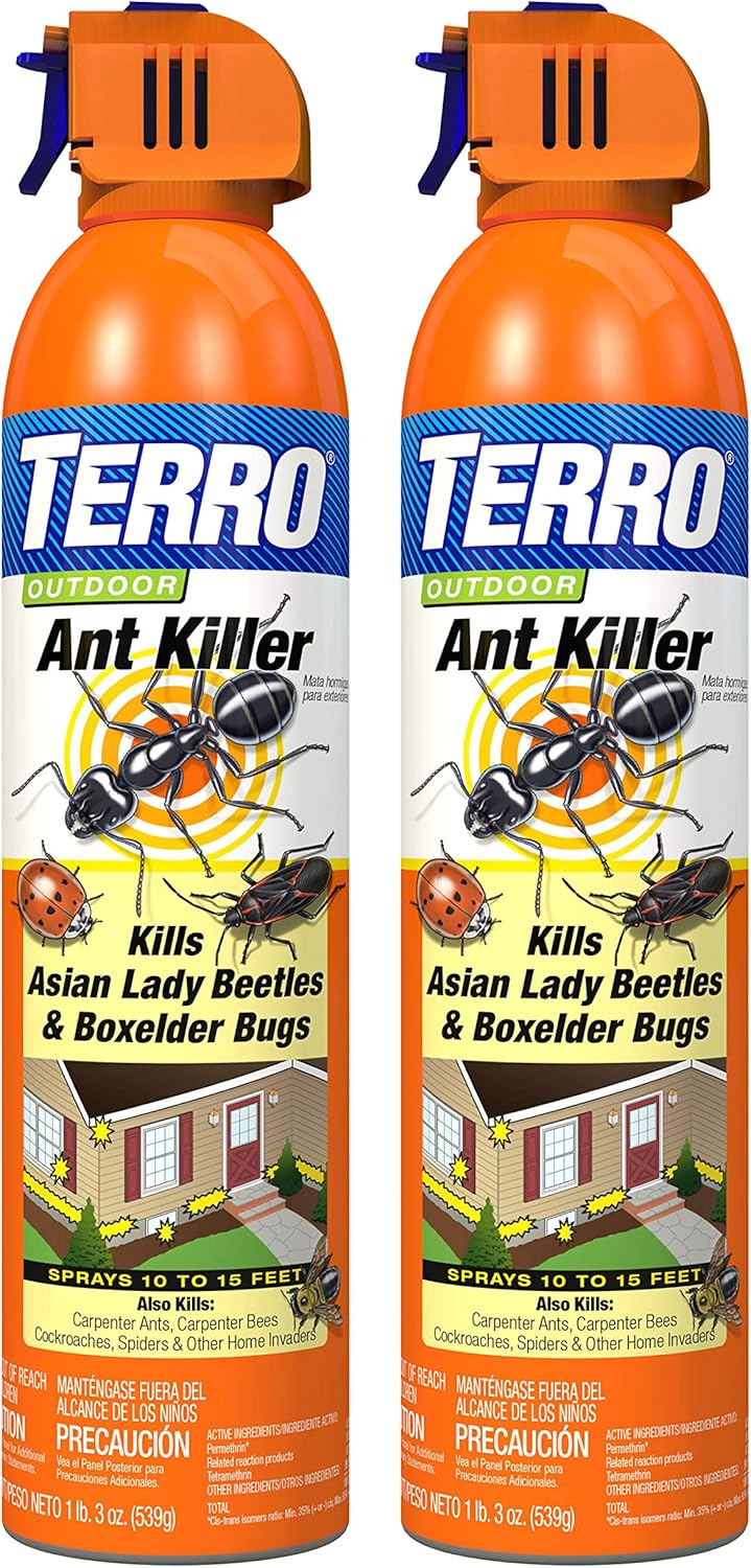 TERRO T1700SR 2 Pack 19 oz Outdoor Ant Killer Spray, White
