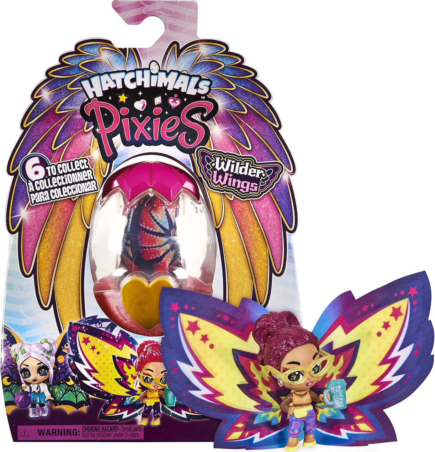 HATCHIMALS Pixies, Wilder Wings Pixie with Fabric Wings and 2 Accessories (Styles May Vary)