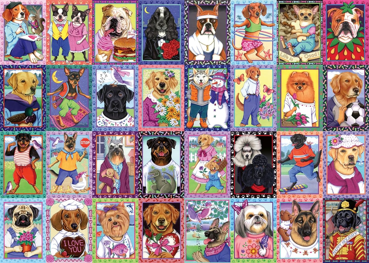 Wonder Forge Dandy Dogs 1000 Piece Jigsaw Puzzle for Adults | Unique, Perfectly-Fitting Pieces | Fun, Vibrant Imagery | Amazon Exclusive