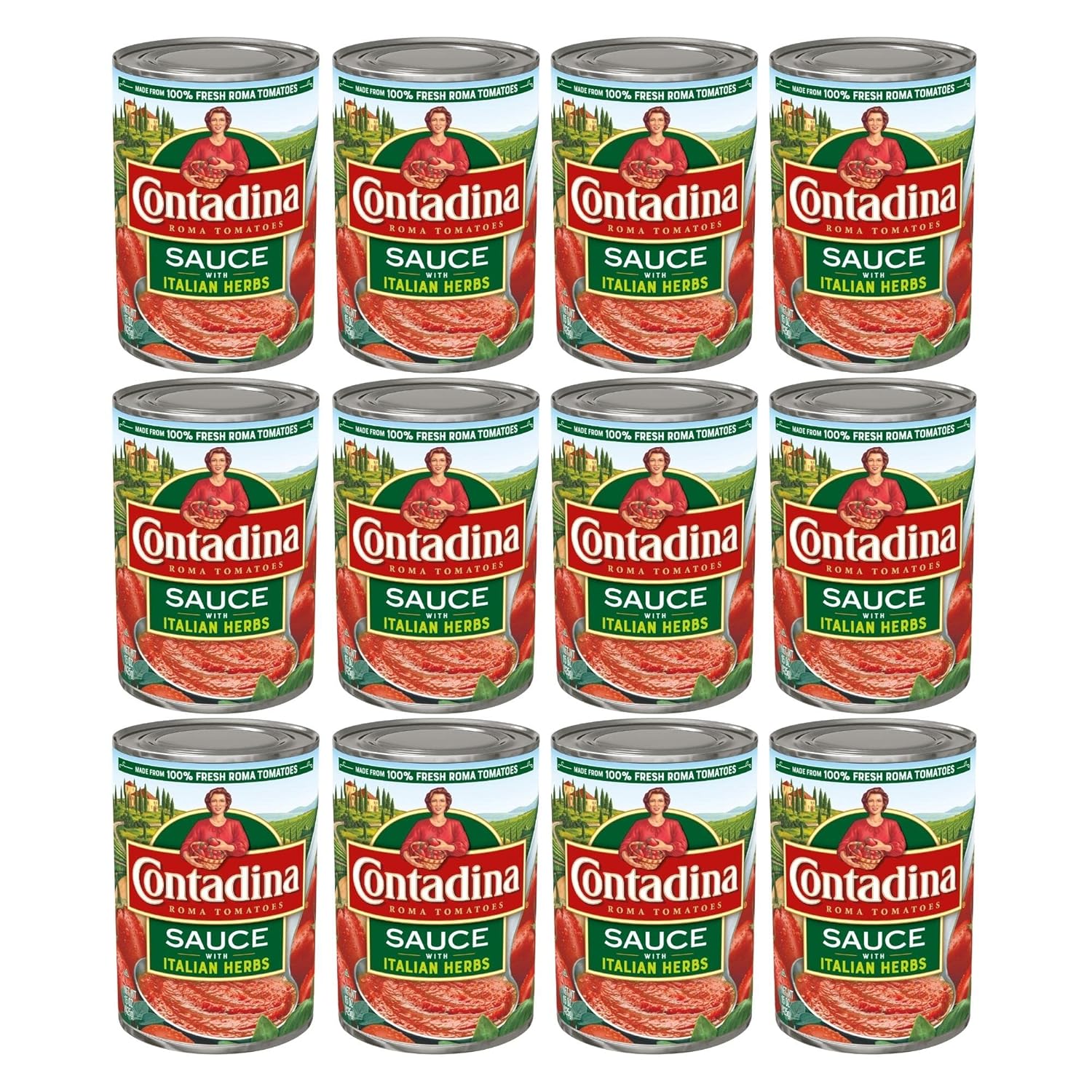 Contadina Tomato Sauce with Italian Herbs, 15 oz (Pack of 12 Cans)