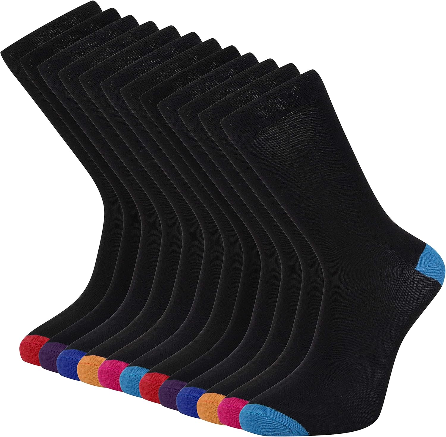 Cob Stallion- Black Socks for Men in Heel and Toe Style, Men’s Socks Multipack 6-11 UK, Pack of 6 and 12 Pairs