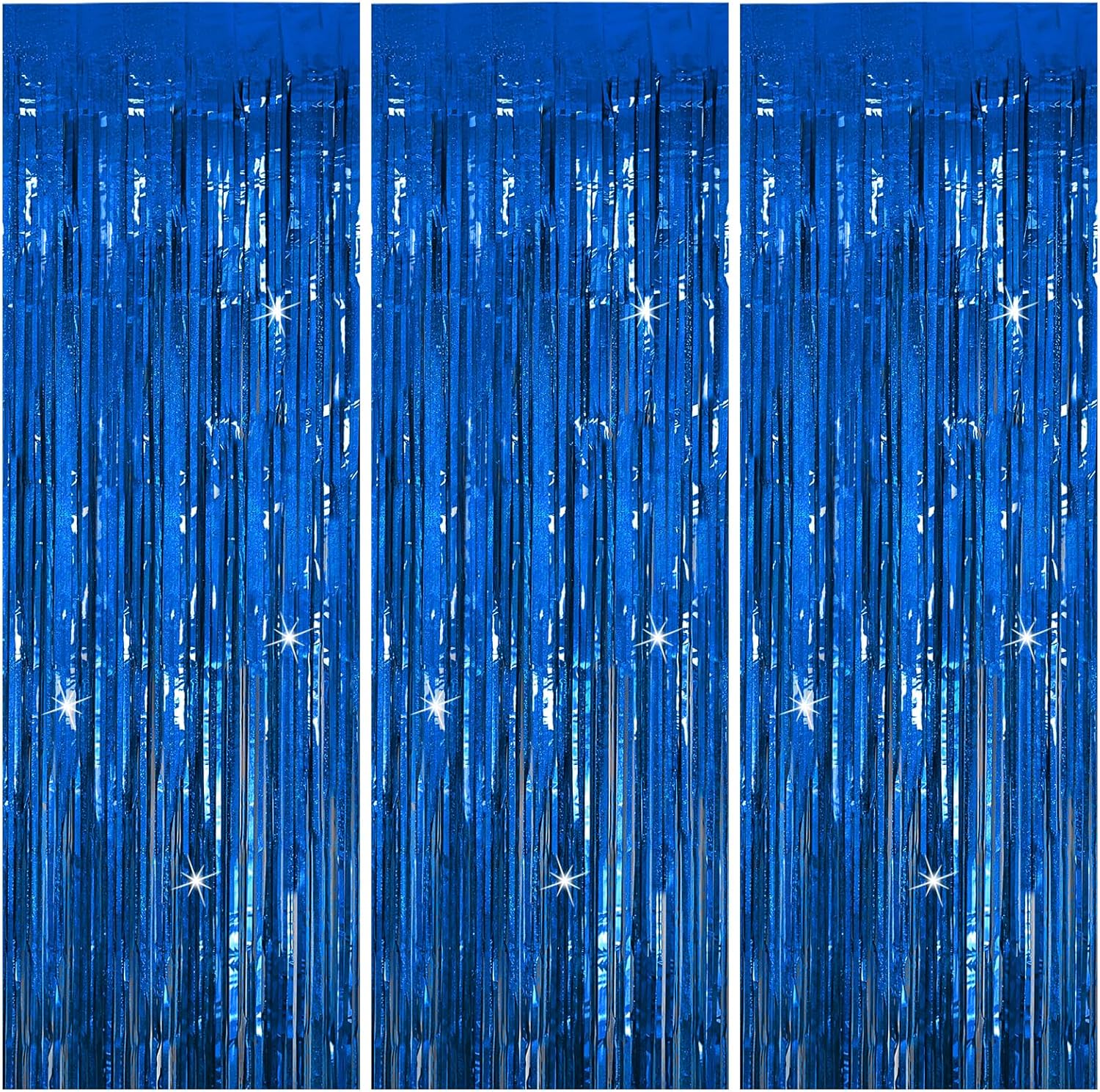 3 Pack Blue Backdrop Party Streamers Ocean Themed Decor Birthday Party Decorations Foil Fringe Backdrop Curtain Graduation Bachelorette Winter Holiday Gender Reveal Party Decorations Supplies