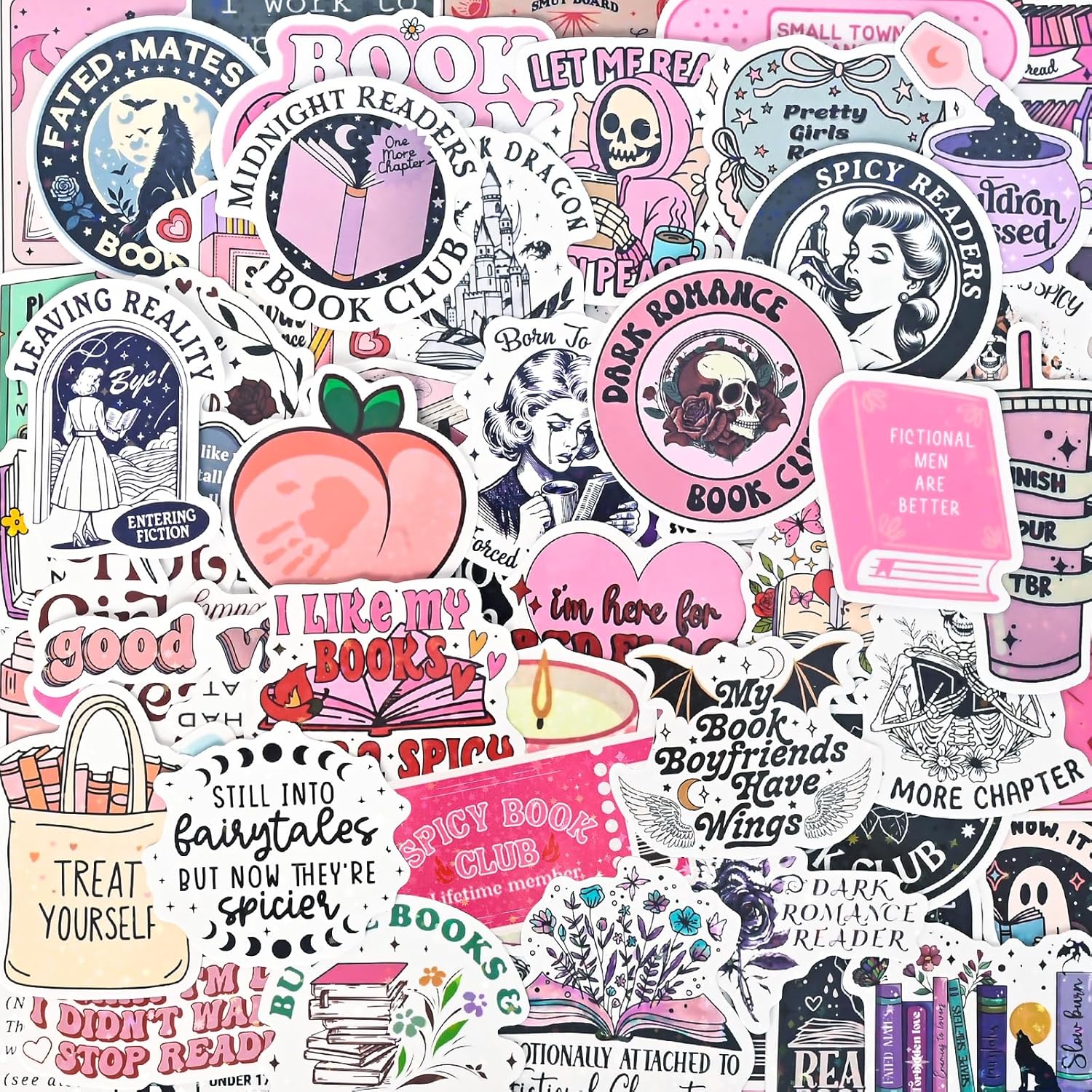 150 PCS Kindle Stickers, Holographic Book Sticker for Adults, Waterproof Kindle Accessories for Laptop IPAD Ebook Readers Journal Scrapbook Water Bottles, Glitter Vinyl Decals Romance