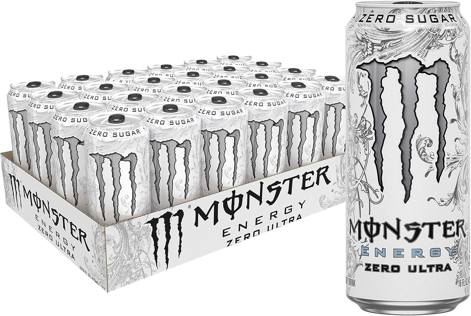 Monster Energy Zero Ultra, Sugar Free Energy Drink, 16 Ounce | Pack of 24