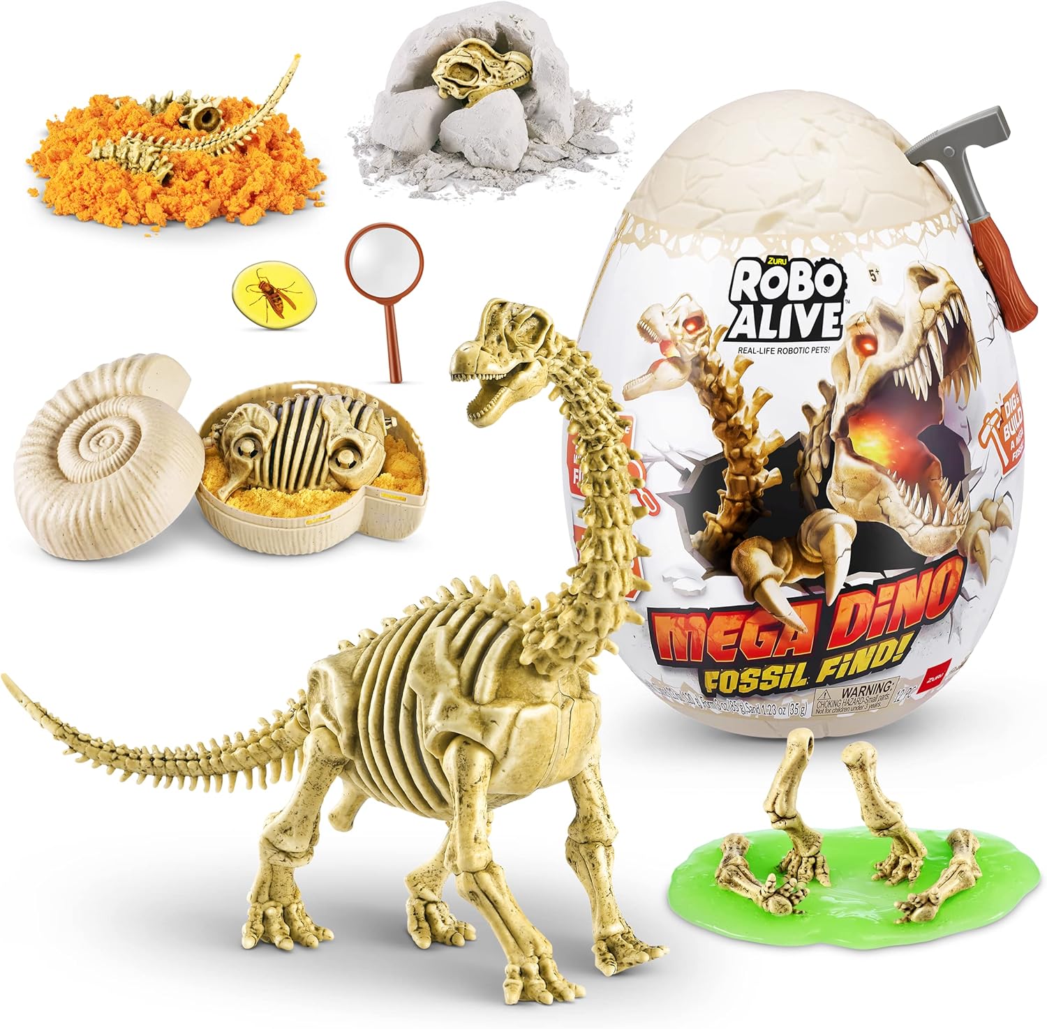 Robo Alive Mega Dino Fossil Find by ZURU, Brontosaurus