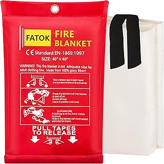 Kitchen Fire Blankets Emergency for Home Safety and Automotive, 1 Pack Welding Blankets Emergency Fire Suppression Blankets for Kitchen, 40” x 40” Fiberglass Fire Blanket (1-Pack)