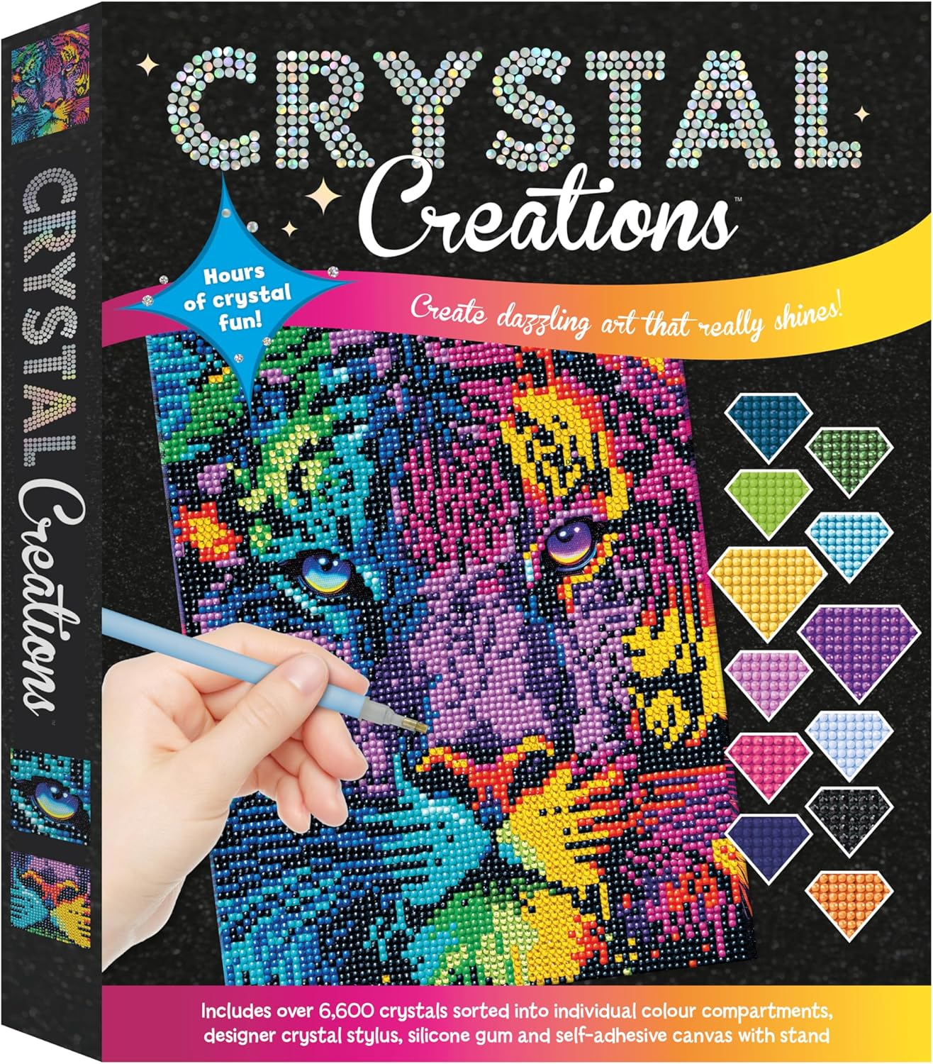 Curious Universe Crystal Creations Neon Tiger KIt | Diamond Painting for Adults | Arts and Crafts Gifts | Animal Crafting for Teenagers