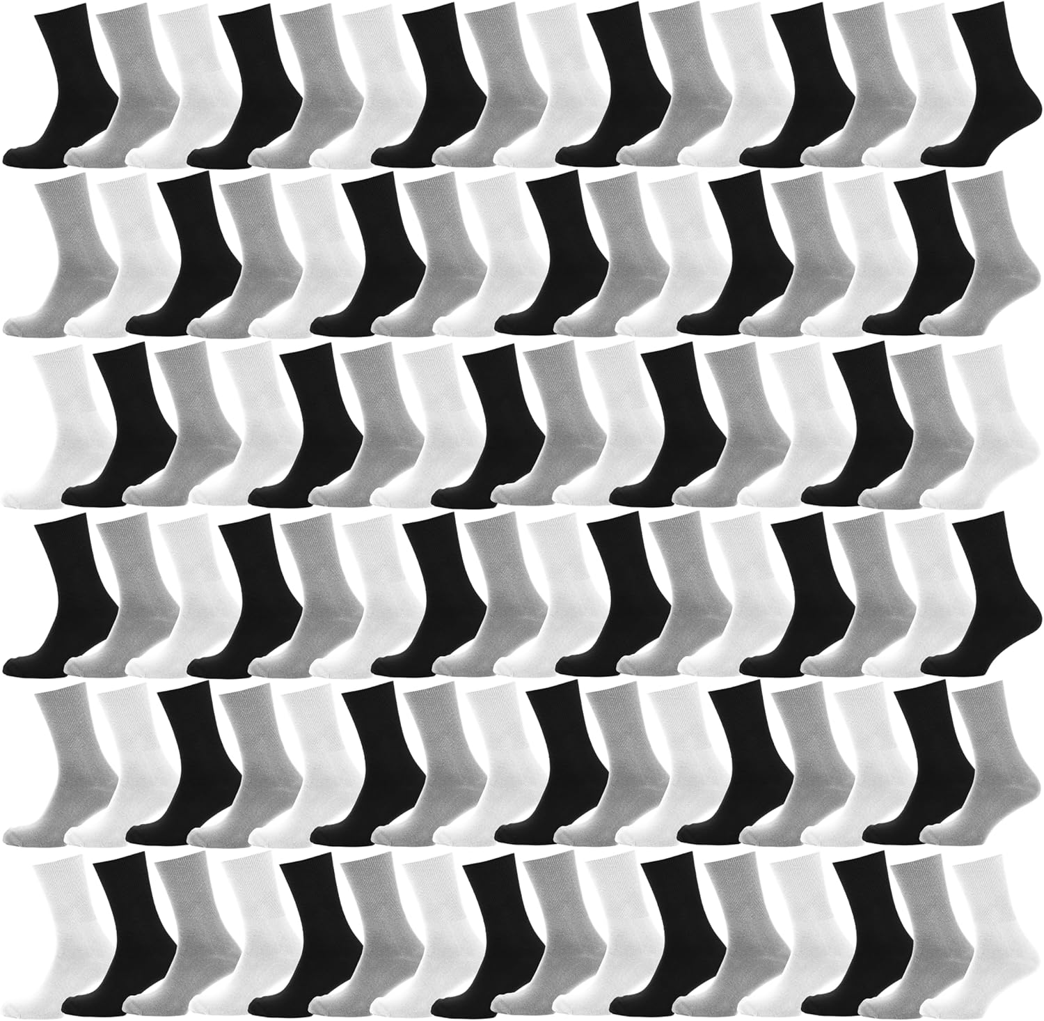 288 Pairs Cotton Crew Socks, Bulk Case Pack Mens Womens Moisture Wicking Athletic Sports