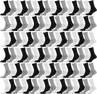 288 Pairs Cotton Crew Socks, Bulk Case Pack Mens Womens Moisture Wicking Athletic Sports