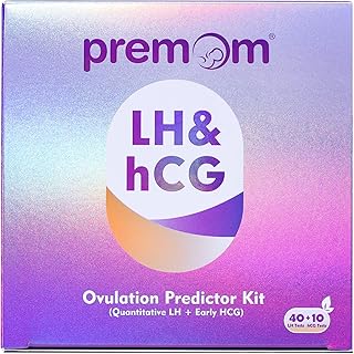 Premom Quantitative Ovulation Predictor Kit：40 Ovulation Tests + 10 Pregnancy Tests - Advanced Ovulation Test Strips Combo 40LH+10HCG Test