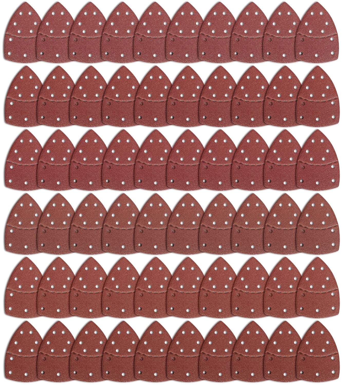60PCS Sanding Sheets,11-Hole Mouse Sandpaper Sheets,Hook and Loop Mouse Sander Pads Compatible with Bosch Multi-Sander PSM 100A/200 AES/PSM 18,Assorted Grits 40/60/80/120/180/240 for Detail Sanding